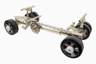 Schleppradroller 850 für Hubbrillenfahrzeuge - niedrige Bauform (Satz - zwei Radroller / ein Spannhebel)